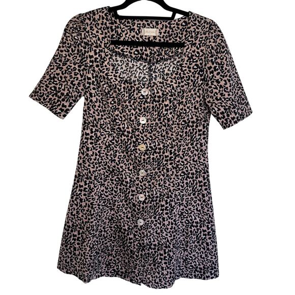Womans altar’d state corduroy leopard print button down dress size small - Picture 2 of 6